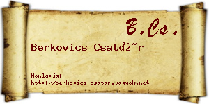 Berkovics Csatár névjegykártya